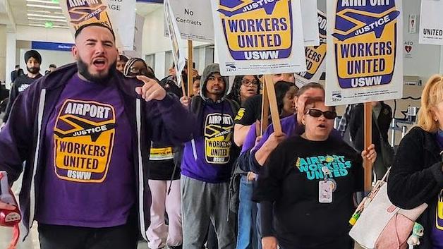 LAX workers demand living wages
